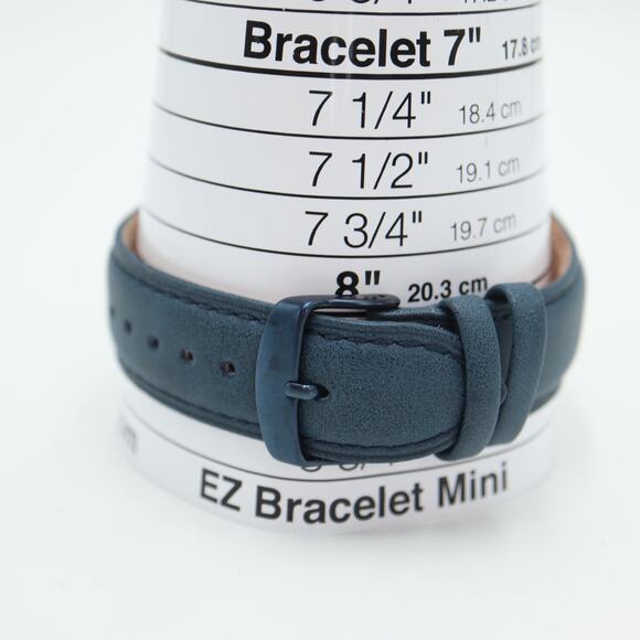 Michael Kors Layton Glitz Gold Black Chronograph 44mm Watch Blue Leather Strap - Picture 4 of 15